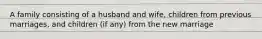 A family consisting of a husband and wife, children from previous marriages, and children (if any) from the new marriage