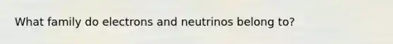 What family do electrons and neutrinos belong to?