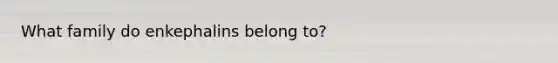 What family do enkephalins belong to?