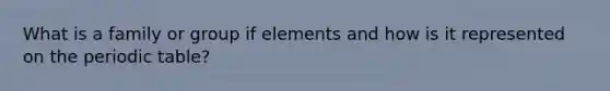 What is a family or group if elements and how is it represented on the periodic table?