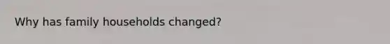 Why has family households changed?