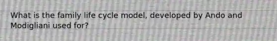 What is the family life cycle model, developed by Ando and Modigliani used for?