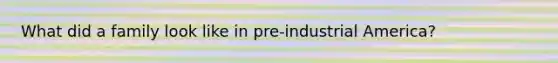 What did a family look like in pre-industrial America?