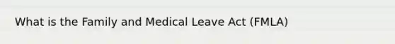 What is the Family and Medical Leave Act (FMLA)