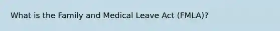 What is the Family and Medical Leave Act (FMLA)?