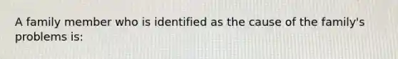 A family member who is identified as the cause of the family's problems is: