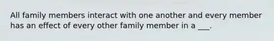 All family members interact with one another and every member has an effect of every other family member in a ___.