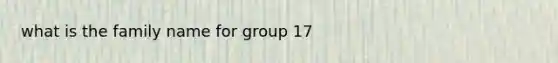 what is the family name for group 17