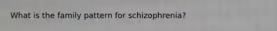 What is the family pattern for schizophrenia?