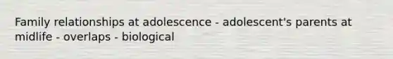 Family relationships at adolescence - adolescent's parents at midlife - overlaps - biological