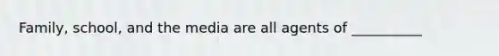 Family, school, and the media are all agents of __________