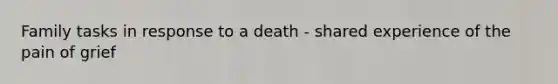 Family tasks in response to a death - shared experience of the pain of grief