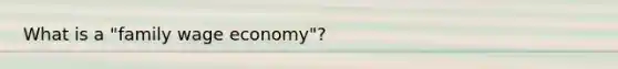 What is a "family wage economy"?