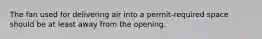 The fan used for delivering air into a permit-required space should be at least away from the opening.