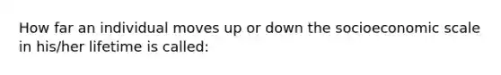 How far an individual moves up or down the socioeconomic scale in his/her lifetime is called: