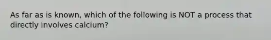 As far as is known, which of the following is NOT a process that directly involves calcium?