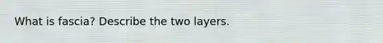 What is fascia? Describe the two layers.