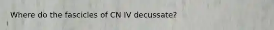 Where do the fascicles of CN IV decussate?