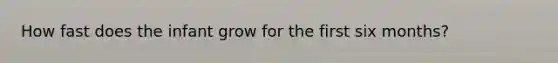 How fast does the infant grow for the first six months?