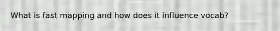 What is fast mapping and how does it influence vocab?