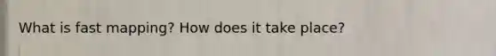 What is fast mapping? How does it take place?