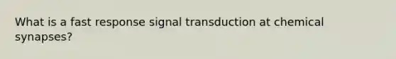 What is a fast response signal transduction at chemical synapses?