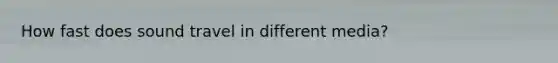 How fast does sound travel in different media?