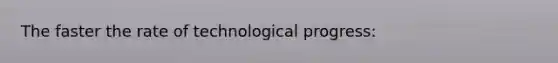 ​The faster the rate of technological progress: