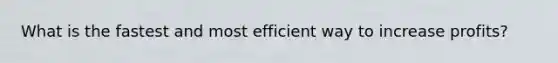 What is the fastest and most efficient way to increase profits?