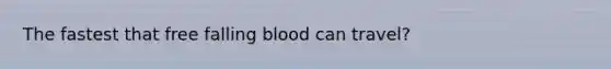 The fastest that free falling blood can travel?