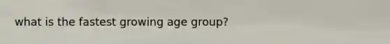 what is the fastest growing age group?