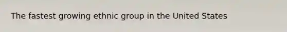 The fastest growing ethnic group in the United States