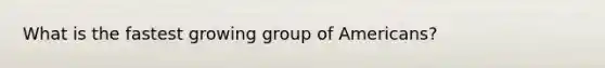 What is the fastest growing group of Americans?