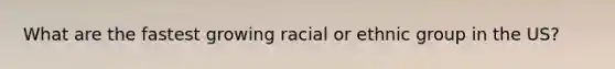 What are the fastest growing racial or ethnic group in the US?