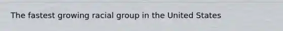 The fastest growing racial group in the United States