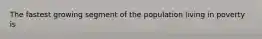 The fastest growing segment of the population living in poverty is