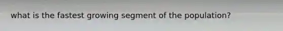 what is the fastest growing segment of the population?