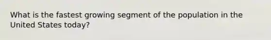 What is the fastest growing segment of the population in the United States today?