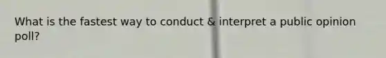 What is the fastest way to conduct & interpret a public opinion poll?