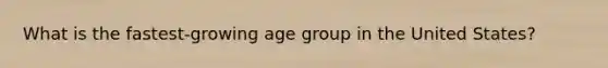 What is the fastest-growing age group in the United States?