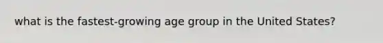 what is the fastest-growing age group in the United States?