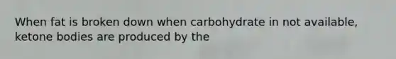 When fat is broken down when carbohydrate in not available, ketone bodies are produced by the