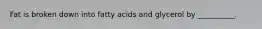 Fat is broken down into fatty acids and glycerol by __________.