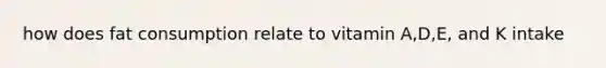 how does fat consumption relate to vitamin A,D,E, and K intake