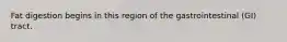 Fat digestion begins in this region of the gastrointestinal (GI) tract.