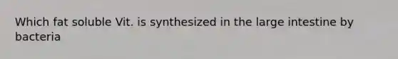 Which fat soluble Vit. is synthesized in the large intestine by bacteria