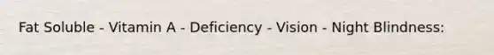 Fat Soluble - Vitamin A - Deficiency - Vision - Night Blindness: