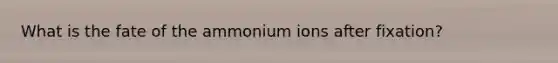 What is the fate of the ammonium ions after fixation?