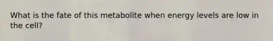 What is the fate of this metabolite when energy levels are low in the cell?