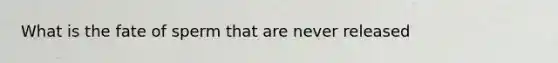 What is the fate of sperm that are never released